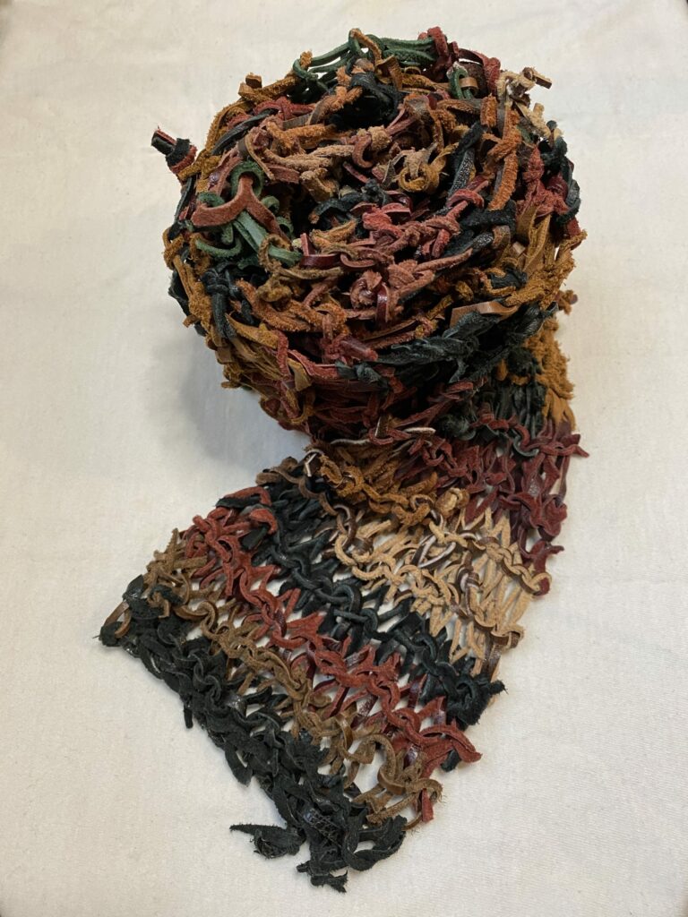 Handmade leather scarf