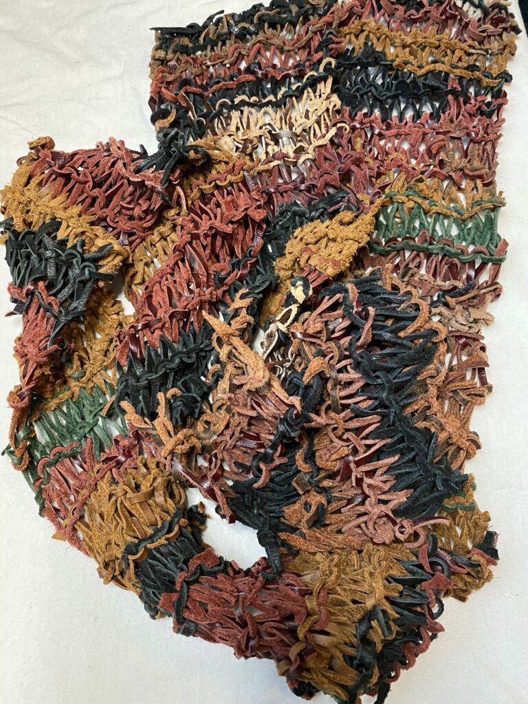 Handmade leather scarf