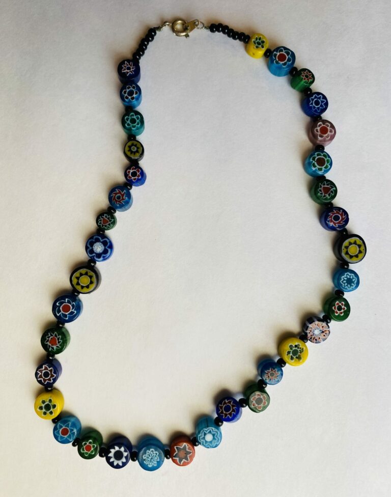 Flower Girl Necklace made of glass beads