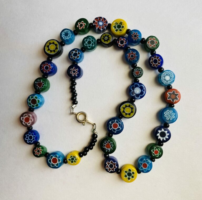 Flower Girl Necklace made of glass beads