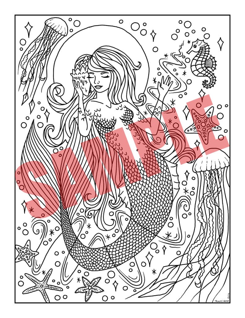 Magical Mermaid Coloring Page - My Community Made