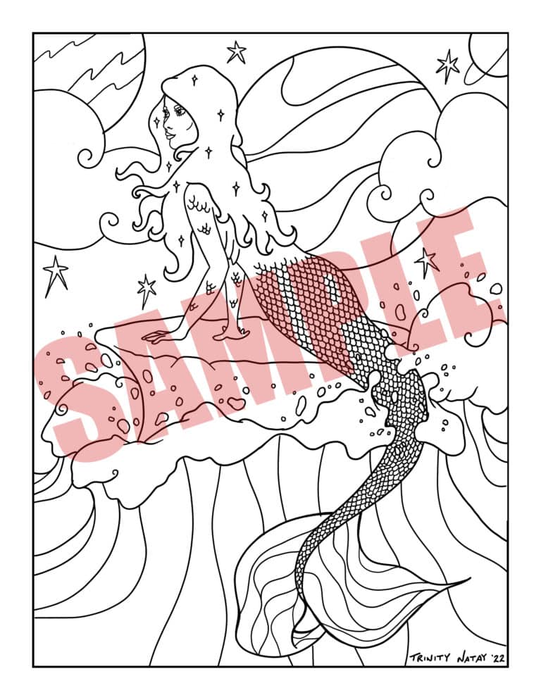 cosmic mermaid on rock SAMPLE jpg