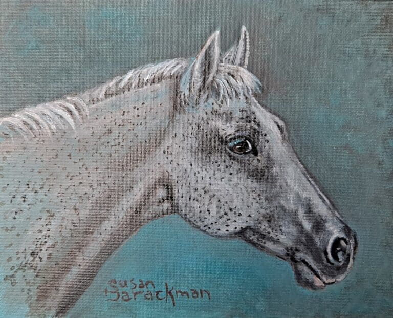 acrylic gray gelding horse