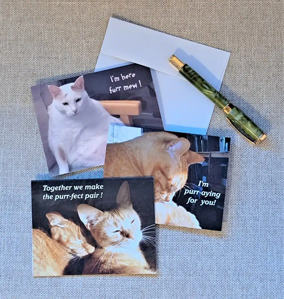 Cat Art Note Cards- Random Selection 12 Cards W/ Envelopes - My ...