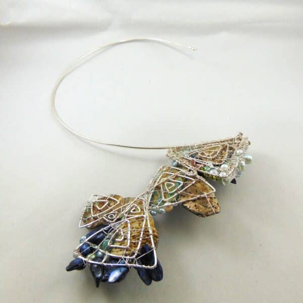 Wrap Around Design 'Fish' of Paua Shell, Cultured Freshwater Pearls on ...