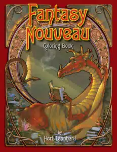 cover image of fantasy nouveau coloring book