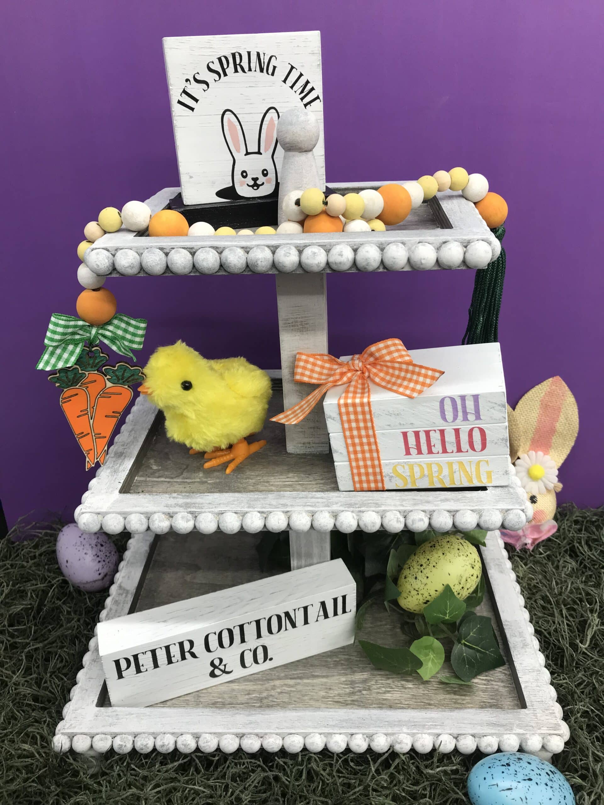 Spring tier tray decor
