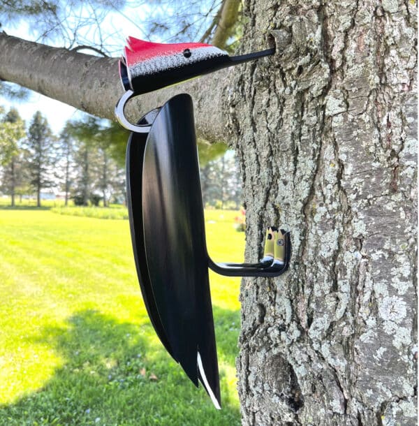 Finished result of the PVC Pipe Pileated Woodpecker Instant Digital Download Pattern