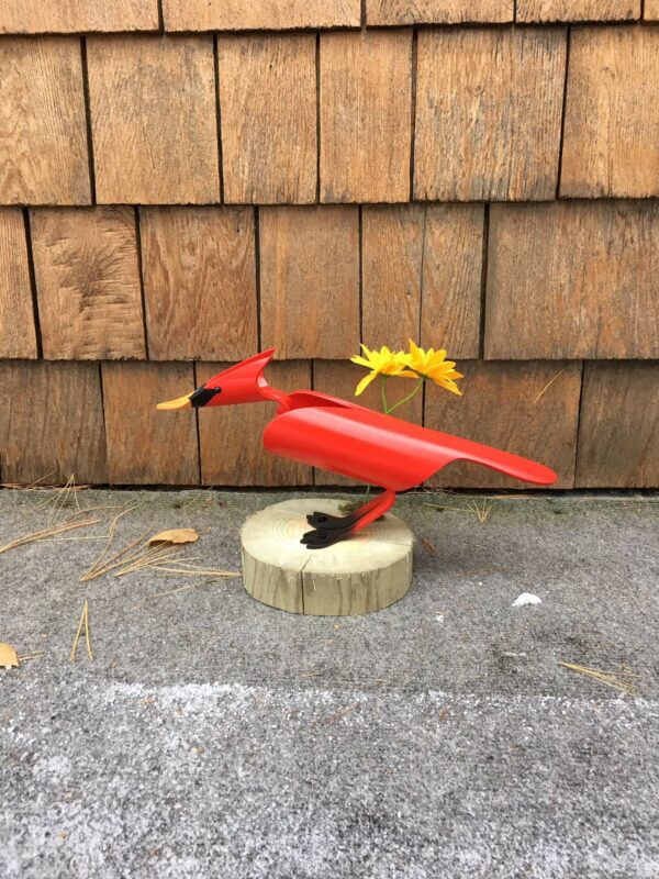 Finished result of the PVC Pipe Cardinal Instant Digital Download Pattern