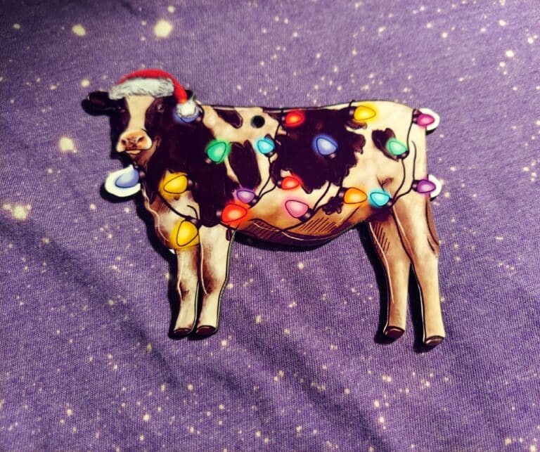 christmas cow ornament