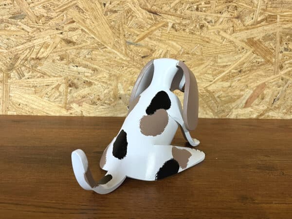 Finished result of the PVC Pipe Dog Sitting Back View Instant Digital Download Pattern
