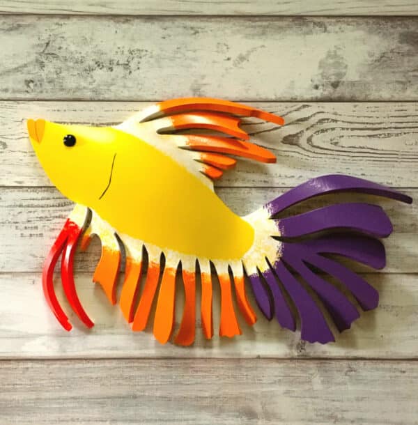 Finished result of the PVC Pipe Fancy Fish Instant Digital Download Pattern