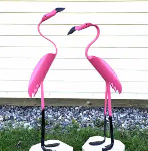Finished result of the PVC Pipe Mama Flamingo Instant Digital Download Pattern