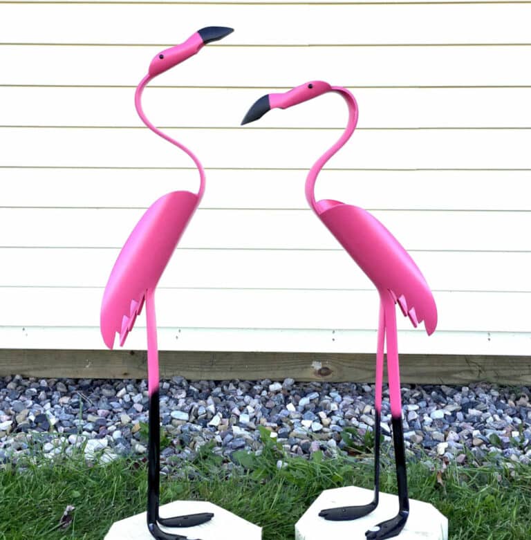Finished result of the PVC Pipe Mama Flamingo Instant Digital Download Pattern