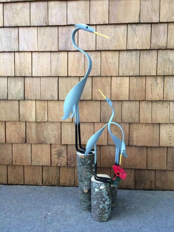 Finished result of the PVC Pipe Herons Instant Digital Download Patterns