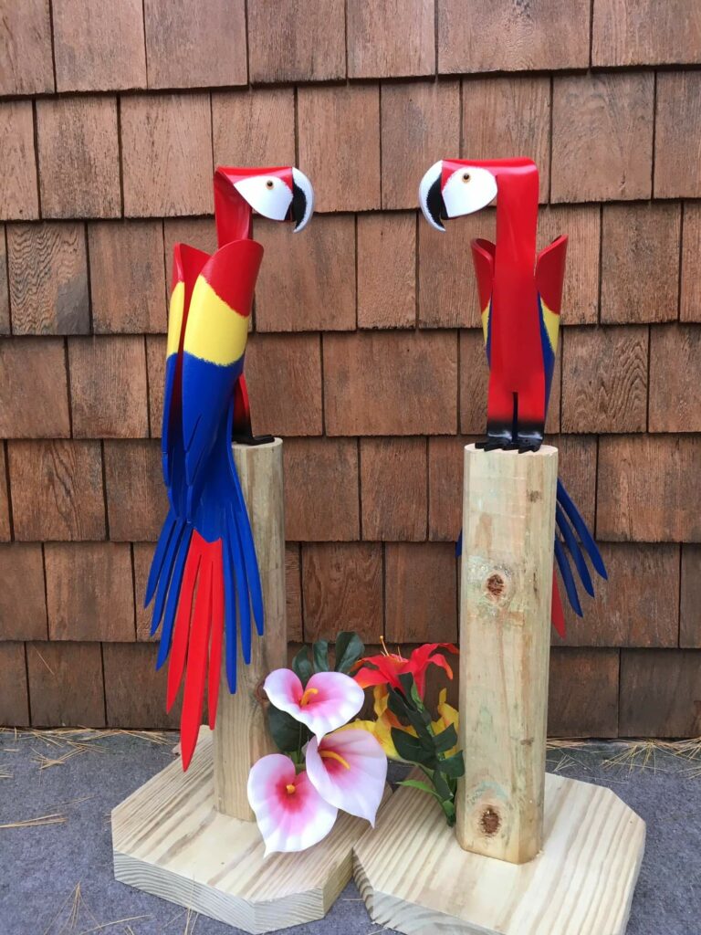 Finished result of the PVC Pipe Scarlet Macaw Instant Digital Download Pattern