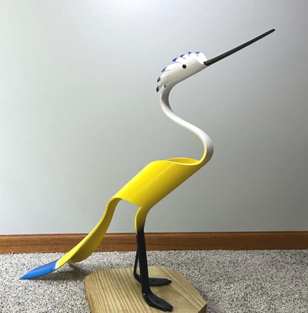 Finished result of the PVC Pipe Vee Tail Crane Instant Digital Download Pattern