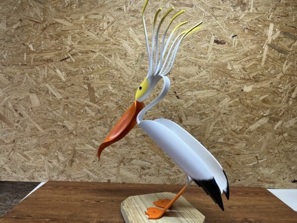 Finished result of the PVC Pipe Wild Hair Pelican Instant Digital Download Pattern