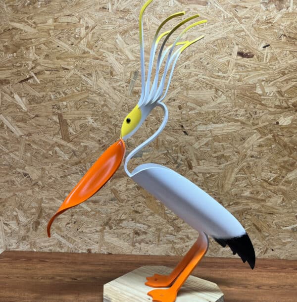 Finished result of the PVC Pipe Wild Hair Pelican Instant Digital Download Pattern