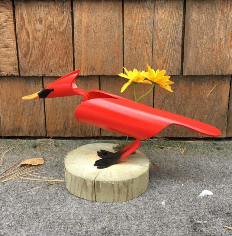 Finished result of the PVC Pipe Cardinal Instant Digital Download Pattern