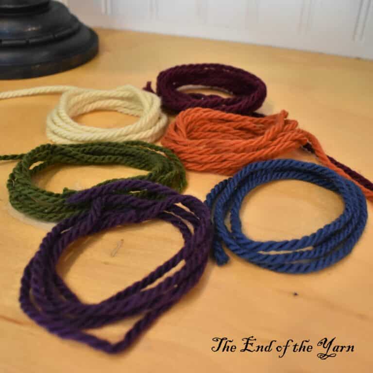 Yarn swatches used in hat