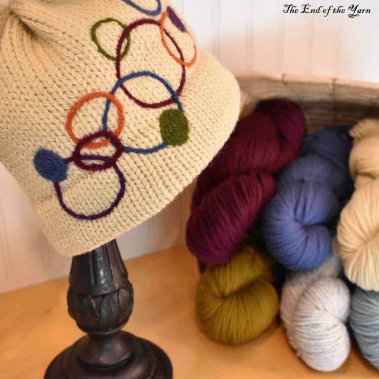 Hat with circle design close up