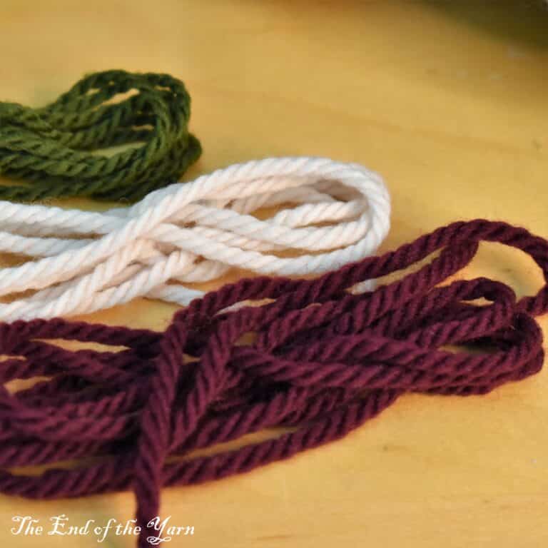 Yarn samples used in hat