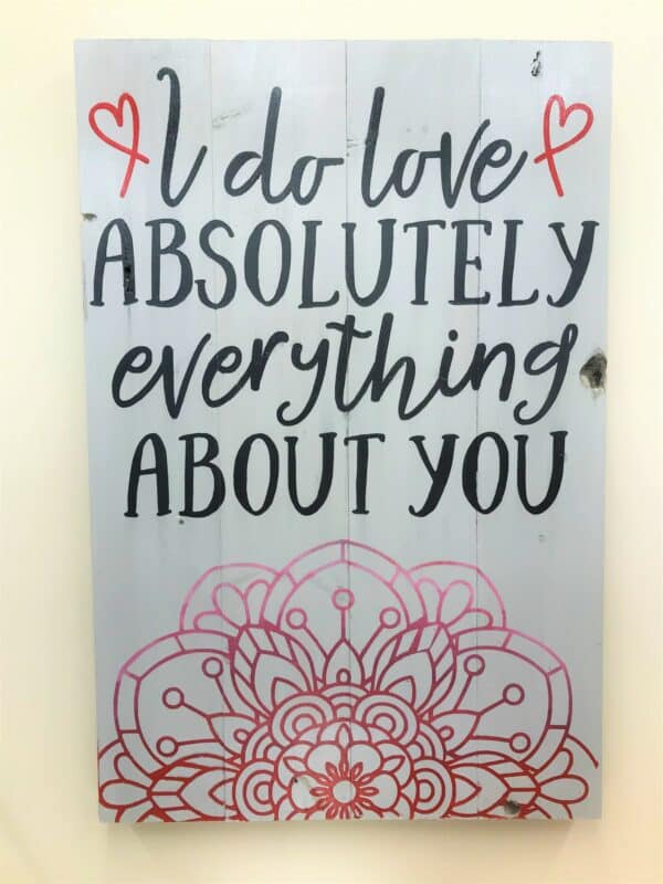 I Do Love Absolutely Everything About You Wooden Sign