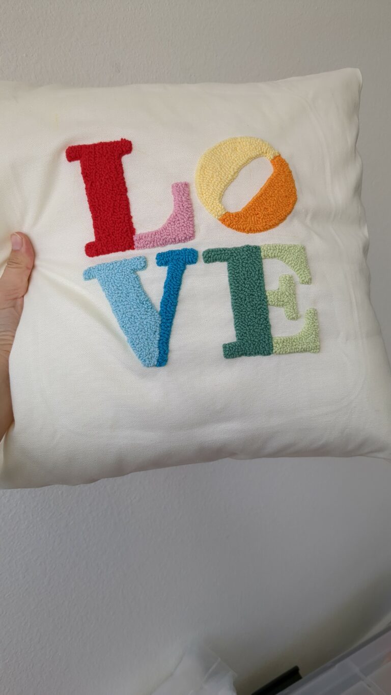 Hand Tufted Punch Needle Pillow Cover,Decorative Cushion Cover,Handmade pillowcase, Home Decor,gift for mom,y2k decor; teen room decor; gift
