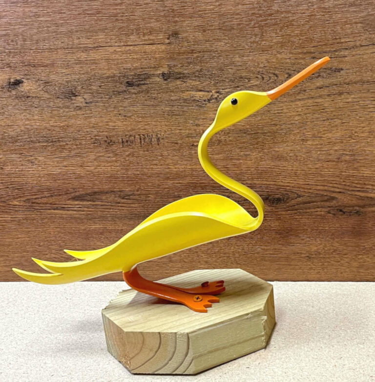Finished result of the PVC Pipe Baby Duck Instant Digital Download Pattern