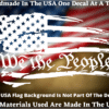 We The People Distressed American flag vinyl decal.