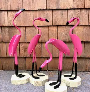 Finished result of the PVC Pipe Baby Flamingo Instant Digital Download Pattern