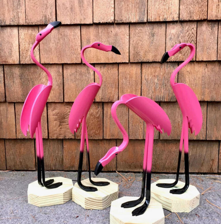 Finished result of the PVC Pipe Baby Flamingo Instant Digital Download Pattern