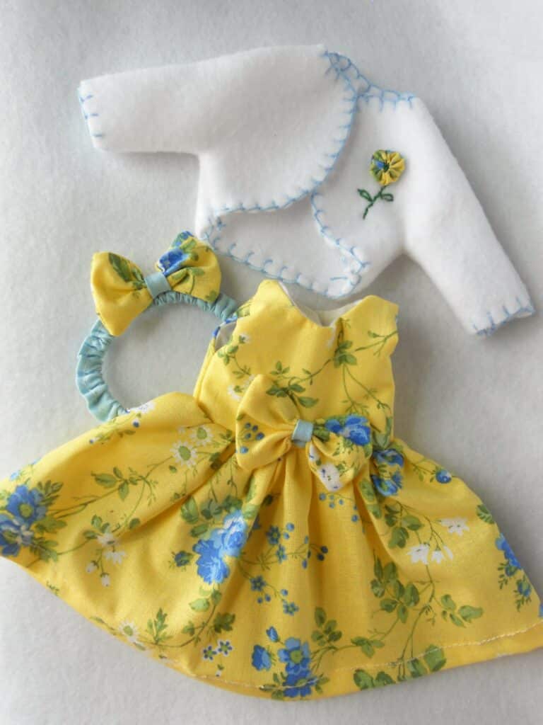 dress blue yellow floral with coat