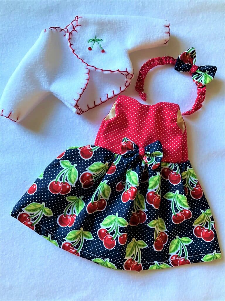 dress cherry dot navy w coat