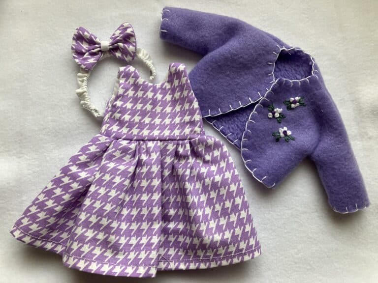 dress purple houndstooth w coat headband