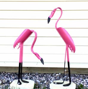 Finished result of the PVC Pipe Daddy Flamingo Instant Digital Download Pattern