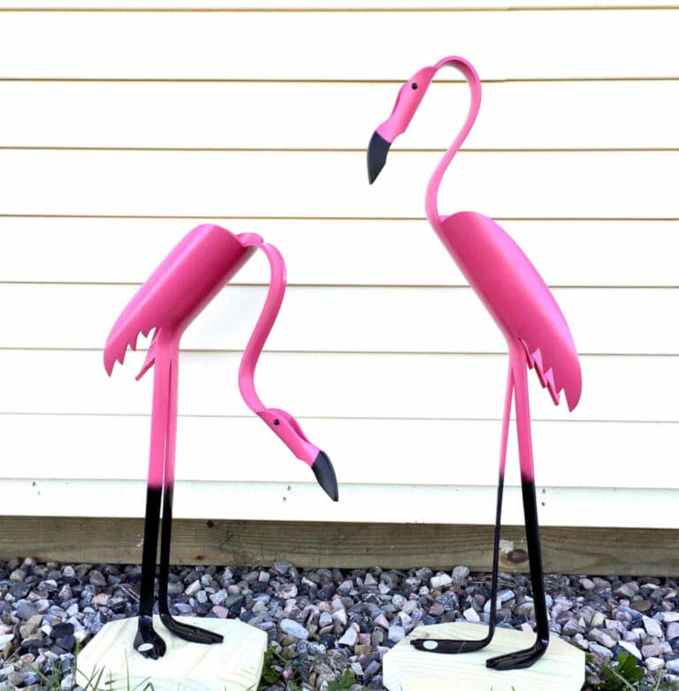 Finished result of the PVC Pipe Daddy Flamingo Instant Digital Download Pattern