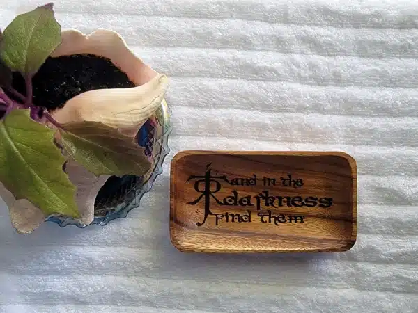 Lord of the Rings wood laser engraved trinket tray