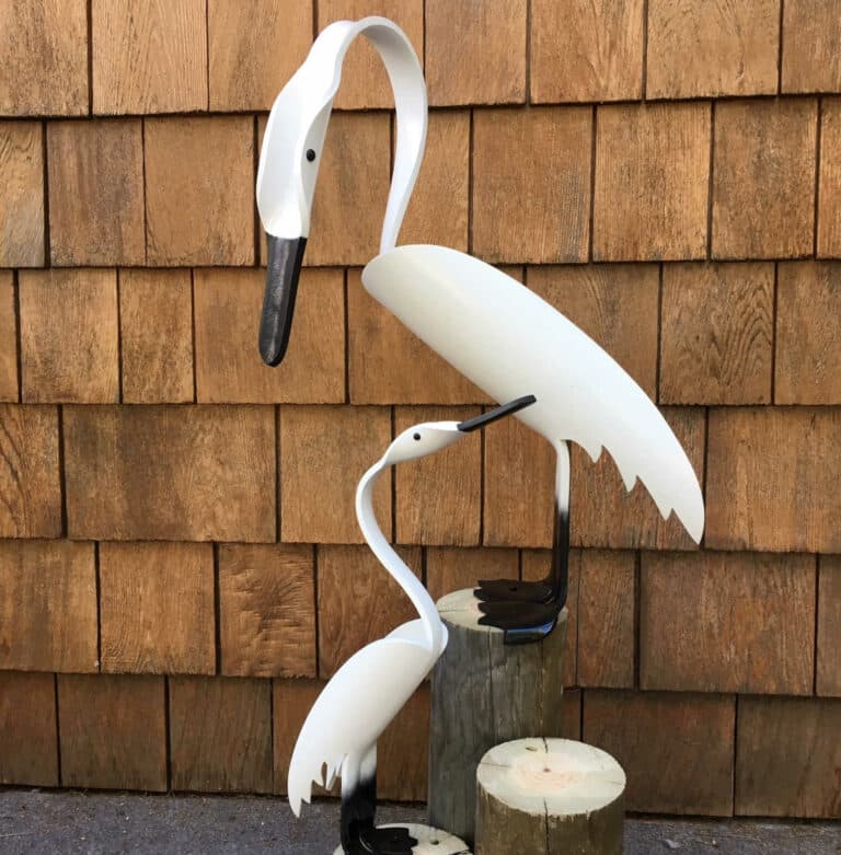 Finished result of the PVC Pipe Swans Instant Digital Download Pattern