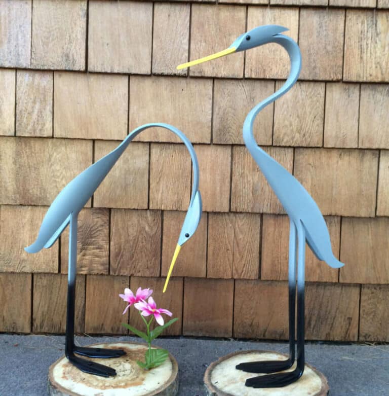 Finished result of the PVC Pipe Heron Instant Digital Download Pattern