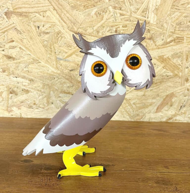 Finished result of the PVC Pipe Owl Instant Digital Download Pattern