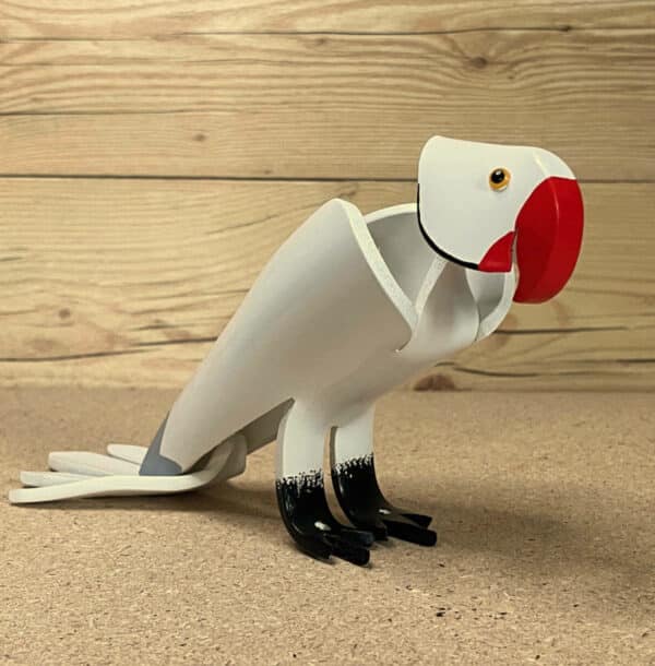 Finished result of the PVC Pipe Ringneck Parrot Instant Digital Download Pattern