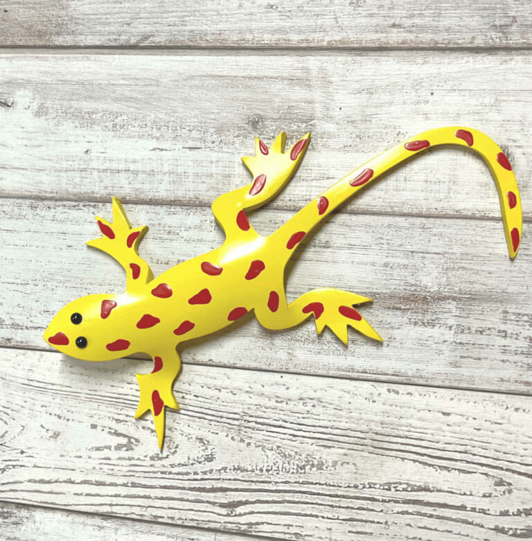Finished result of the PVC Pipe Salamander Instant Digital Download Pattern