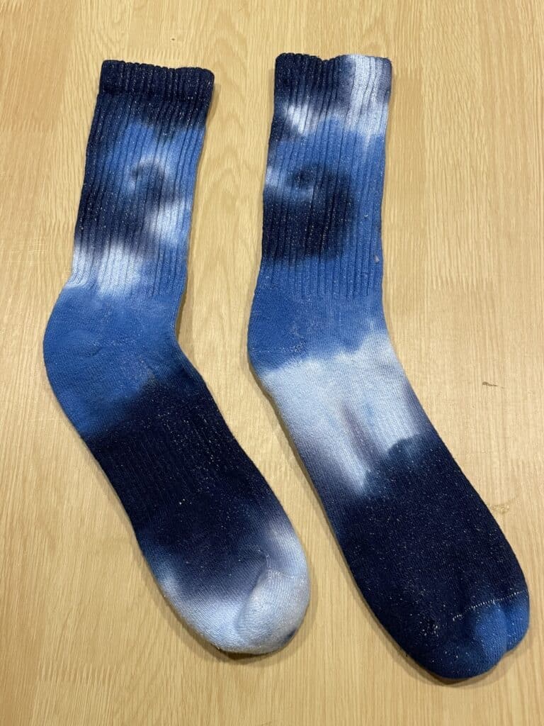3 Blues spiral Socks