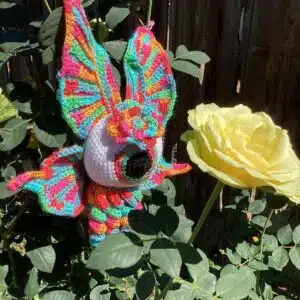 Crocheted alien eye monster