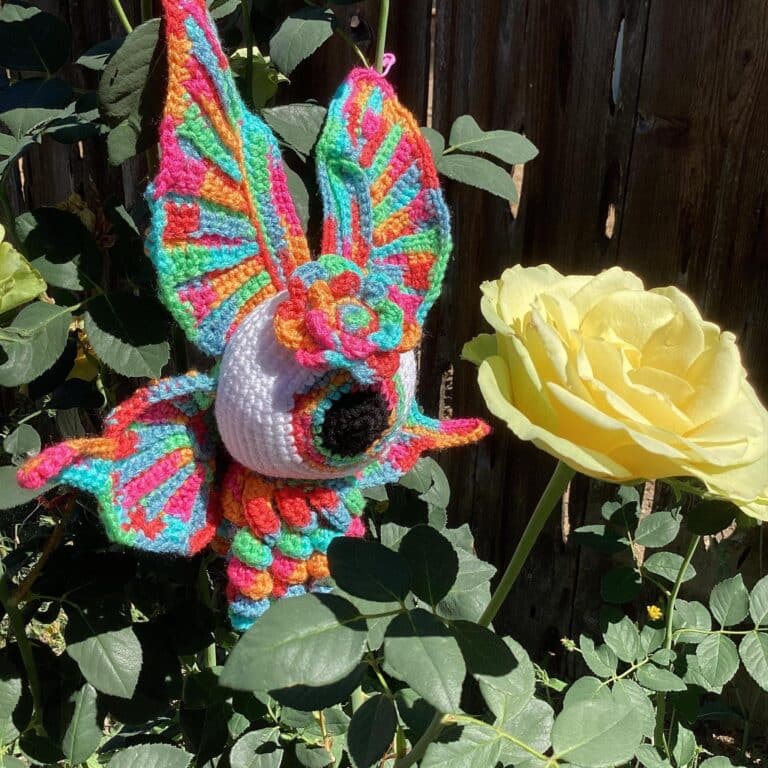 Crocheted alien eye monster