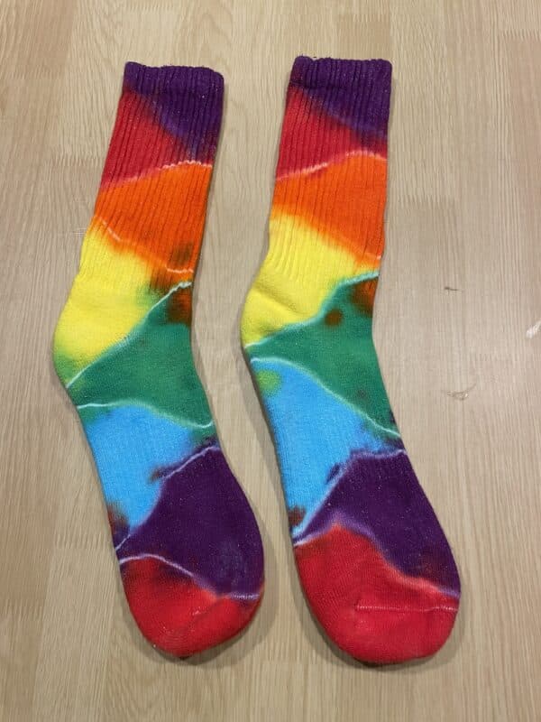 Rainbow Triangle tie dye socks