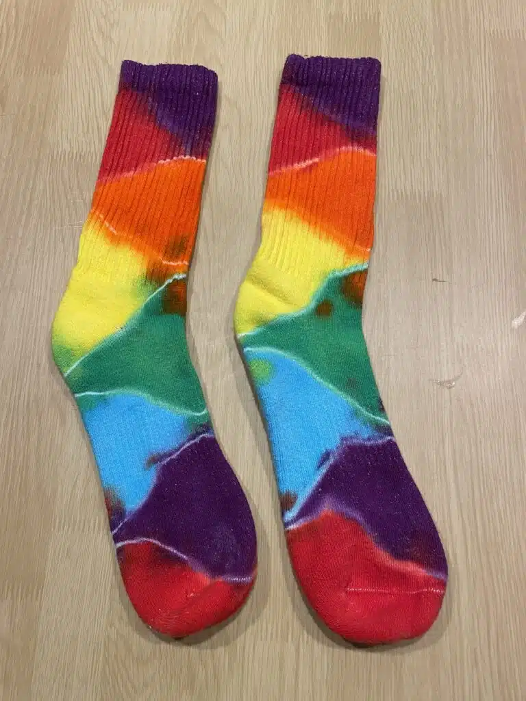 Rainbow Triangle tie dye socks