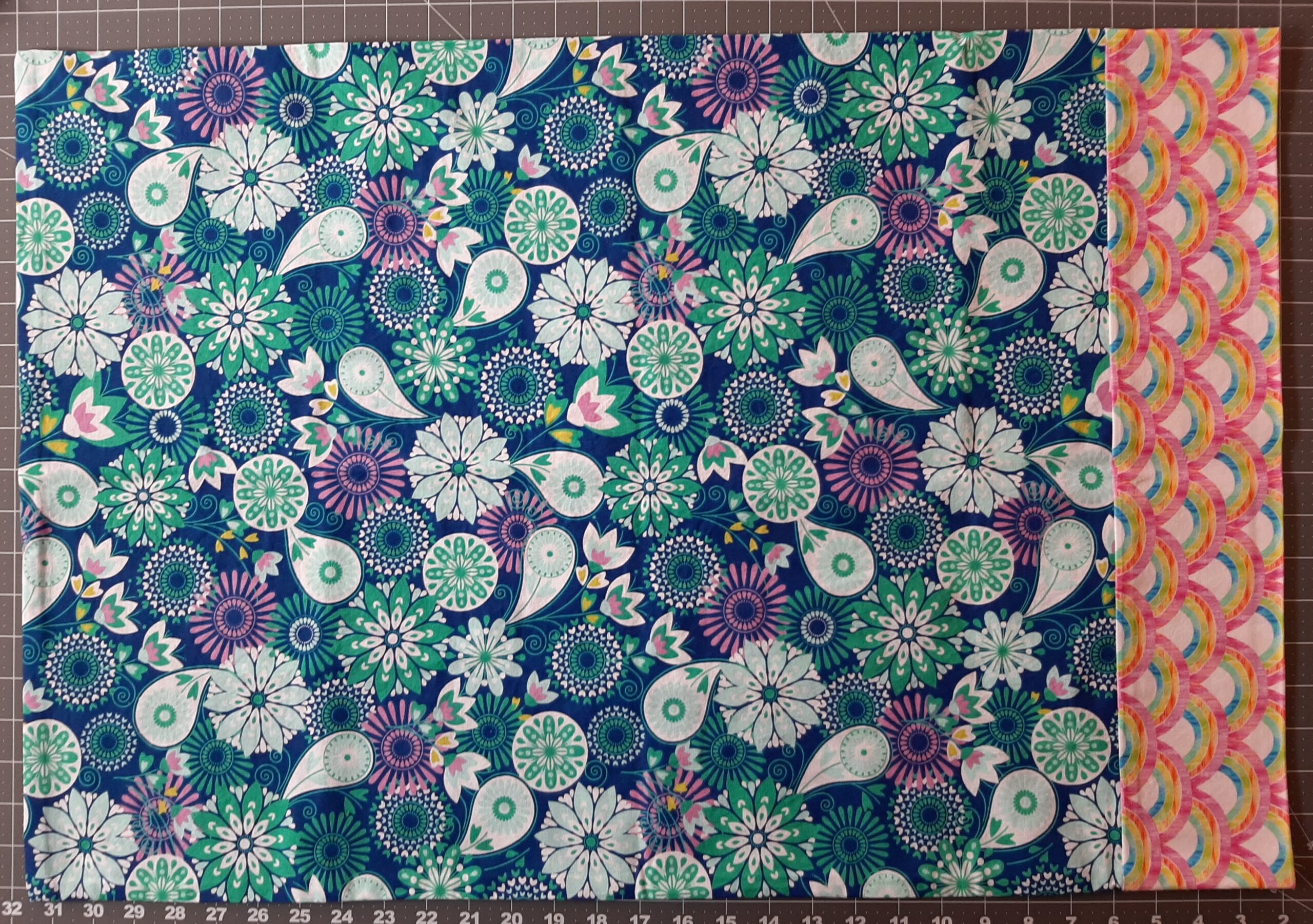 Purple Navy Violet Floral Pillowcase